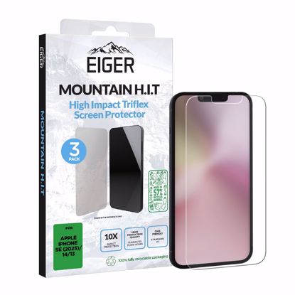 Picture of Eiger Eiger GRS Mountain H.I.T Screen Protector for iPhone 16e/ 14/ 13 3 Pack